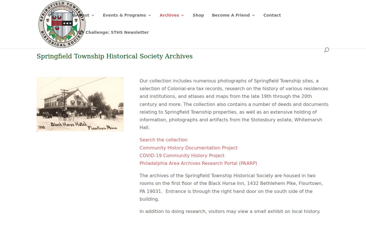 Springfield Township city directory research at the Historical Society archives