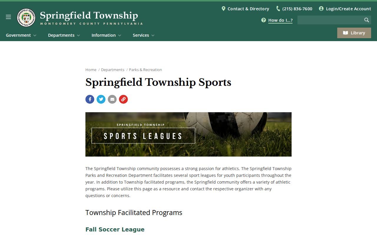 Springfield Township community organizations contacts for neighbor reference