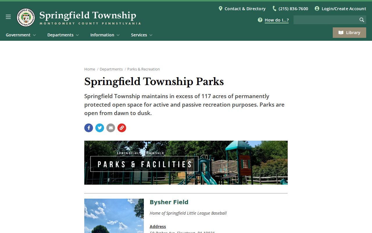 Springfield Township ZIP code directory parks-page Flourtown, Wyndmoor, and Oreland evidence